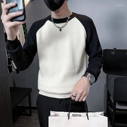 Men's Sweaters Knit Sweater Male White Clothing Short Round Collar Crewneck Pullovers Cropped Cotton Overfit Warm Fashion 2023 X Winter A