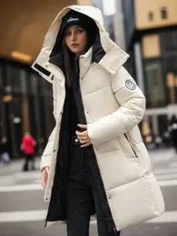 Women's Trench Coats Winter Jacket For Women 2024 White Hooded Long Padded Parkas Quilted Clothing Korean Fashion Ladies Coat