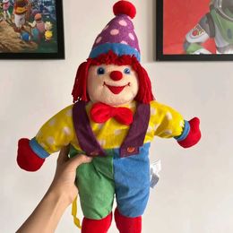 Backpacks 45cm Circus Clown Plush Backpack Soft Toy Cartoon Soft Stuffed Joker Doll Bag Cute Soft Schoolbag Girls Boys Kids Holiday GiftsL231108