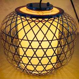 stainless Steel Lantern Pure Hand Weaving Customized Chinese Decorative Lamp Pendant Outdoor Ancient Style Simple