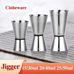 Bar Tools Stainless Steel Cocktail Shaker Measure Cup Cocktail Bar Jigger Double Spirit Measuring Cup Kitchen Bar Barware Tools 231107