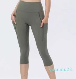 Yoga Capris Nude Skin Friendly Fashion Gym Clothes Women Leggings Tights Casual Athletic Running Fiess Sports Pants