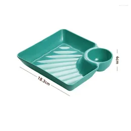 Plates Large Dumpling Plate With Vinegar Divided Japanese Tableware Household Square Tray Good Tools