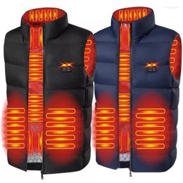 Men's Vests 9 Areas Heated Vest Jacket USB Men Winter Electrically Thermal Waistcoat For Hunting Hiking Warm