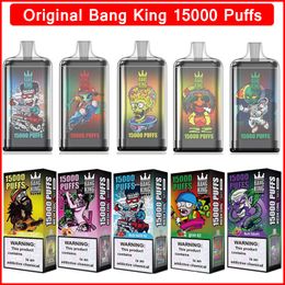 Bang King 15000 puffs engångsvape e cigaretter 25 ml Förfylld pod 650mAh laddningsbart batteri 0/2/3/5% 12 smaker