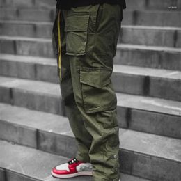 Men's Pants Men Casual Multi Pockets Cargo Trousers High Quality Baggy Fashion Streetwear Clothing For Y2k Button