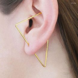 Backs Earrings Gold Triangle Ear Climber Handmade Filled/925 Silver Jewelry Oorbellen Minimalist For Women