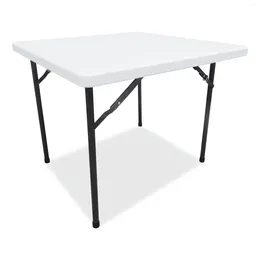 Camp Furniture Square Plastic Folding Table - White