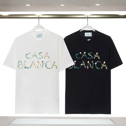 Harfler ile 2023 Erkek Tasarımcılar Casablanc T Gömlek Man Womens tişörtleri Kısa Kollu Yaz Gömlek Erkekler Gevşek Tees Asya boyutu S-XXL yazdır