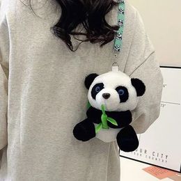 Handbags Cartoon Panda Plush Crossbody Bag Creative Fashion Shoulder Bag Kids Girls Backpack Bags Kawaii Plush Bag 231108