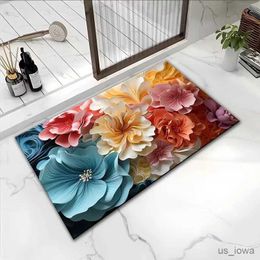 Carpets flower bathroom floor mat bathroom strong absorbent non-slip mat household mud foot mat carpet