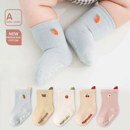 Kids Socks 5 pairs of children's cotton baby socks cute cartoon children's socks 0-5 years anti slip 230408