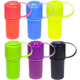 Multifunctional Plastic Herb Tobacco Smoking Grinders Jar Container Bottles 2 in 1 Storage and Grinding Hand Mechanical Shredder Crusher