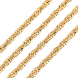 Chains Width 2mm Women And Men Flat Chain Stainless Steel Necklace For Fashion High Quality Gold Colour Jewellery