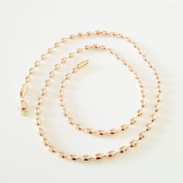 Chains Fashion Necklace Latest Design 585 Rose Gold Jewellery Selling Trendy Ball Shape Beads Necklaces Factory Direct