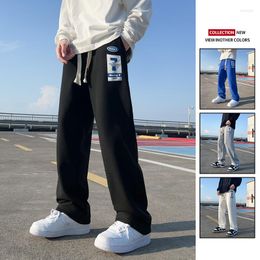 Men's Pants Spring Waffle Straight Men Sweatpants Hip Hop Casual Jogging Pant Neutral Quality Streetwear Fashion Harajuku Trousers