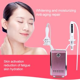 Micro Particle Needleless Water Jet Mesotherapy Skin Hydrating Elasticity Improving Wrinkle Acne Reduction 2 in 1 Desktop Machine with Cold Hammer