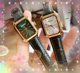 Women Small Square Dial Watch Hip Hop Iced Out Genuine Leather Strap Clock Quartz Battery Super Bright Rose Gold Silver Colour Chain Bracelet Watches montre de luxe