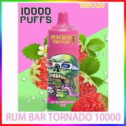 Original RUM BAR Tornado 10000 Puff Electronic Cigarette Disposable Vape Starter Kit 20.0 ml Battery 550mAh Rechargeable E-Cigarette Vape bang