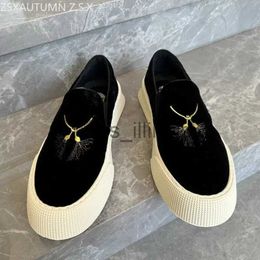 Dress Shoes 2023 Spring Casual Shoes Man Slip-On Luxury Flat Skate Shoes Trend Black Men Loafers Platform Embroidery Canvas Shoes Fashion J231108