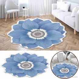 Carpets Heat Transfer 3D Shaped Flower Floor Mat Sofa Bedroom Living Room Carpet Twin Size Blanket
