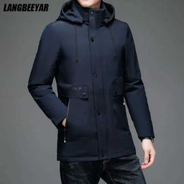 Men's Jackets Top Grade Thick New Brand Casual Fashion Hooded Parka Men Jacket Windbreaker Outerwear Coats Designer Korean Winter Mens Clotheszln231108