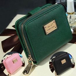 Wallets Women PU Leather Short Wallet Cards Holder Small Zipper Bag Purse -OPK
