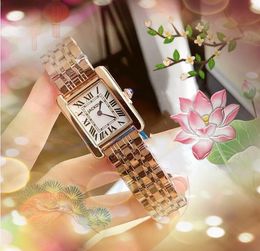 luxury women square roman tank dial watch 31mm Fashion Stainless Steel Clock Relogio Feminino Lady Quartz Movement Original Clasp Analogue Casual Wristwatch Gifts