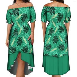 Casual Dresses -Selling Big Man Breathable Short Sleeve Dress Samoa Polynesian Tribal Ethnic Style Women Sexy Off-The-Shoulder