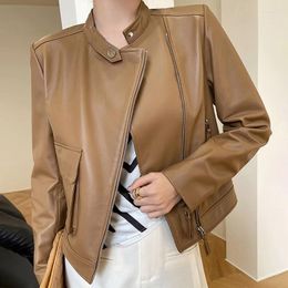 Women's Leather 2023 Trends Genuine Sheepskin Jacket Real Lambskin Sheep Coat CL4033