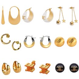 CELI designer Classic brand earrings stud for women Arc de Triomphe 18k gold plated 925 Silver Needle Pearl enamel European and American style fashion Jewellery