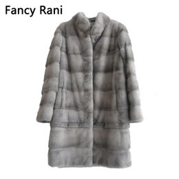 Women's Fur Faux Real Natural Mink Coat Women Winter Long Leather Jacket Luxury Female Clothes 2023 cold especially promotion 231108