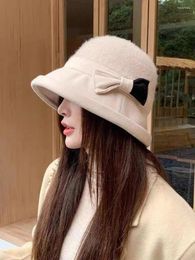 Berets 2023 Lady Fisherman Hat Wool Autumn And Winter Round Face Fashionable