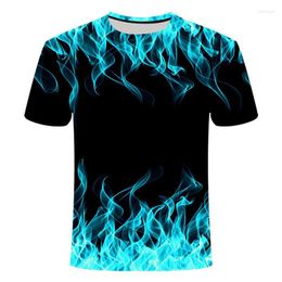 Men's T Shirts Summer Fashion 3d Printing Flame Shirt Men Trend Street Style European Size Tops