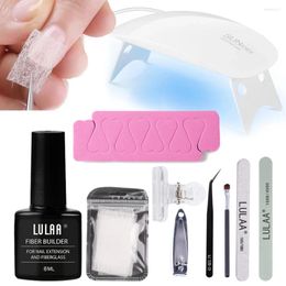 Nail Art Kits CNHIDS Extension Glue Fiberglass Manicure Tool Accessories UV LED Dryer Machine Sets Polishing File