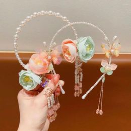 Hair Accessories Gift Jewelry Children Vintage Women Tassel Barrette Pearl Hoop Flower Hairband Kids Band Butterfly