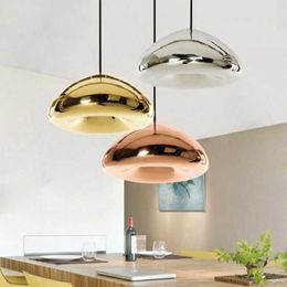 Post Modern Void Hanging Lamps Gold Copper Glass Pendant Light for Restaurant Dining Room Kitchen Home Decor LED Indoor Lighting AA230407