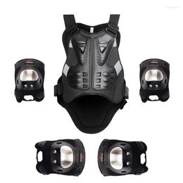 Motorcycle Armour Skating Vest Stainless Steel Knee & Elbow Pads Protective Gear Set Motocross Racing Off-road ProtectionMotorcycle