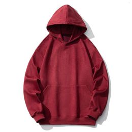 Men's Hoodies Cropped Zip Up Hoodie Men Male Autumn And Winter Thick Hooded Sweatshirt Long Sleeve Button Round Neck Top Tie