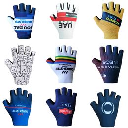Cycling Gloves Pro Team Breathable Cycling Gloves UAE ITALY Road Bike Gloves Men Sports Half Finger Anti Slip MTB Bicycle Glove 231108