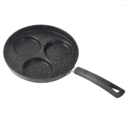 Pans Three-hole Omelette Pan 410 Stainless Steel Frying Thickening Non-stick Multifunctional Mini Breakfast Cookware