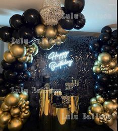 Party Decoration Balloon Garland Kit Arch For Birthday Decorations (Black Gold)