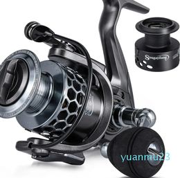Baitcasting Reels Sougayilang Spinning Fishing Reel High Speed Gear Ratio Aluminum Spool Light Weight Ultra Smooth Reel with Free Spool