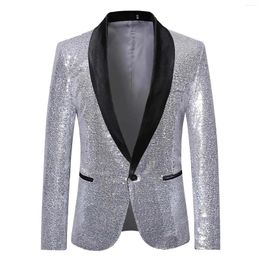 Men's Suits In Glitters Suit Jackets For Men Sequins Party Button Dance Bling Coats Wedding Blazer Gentleman Formal