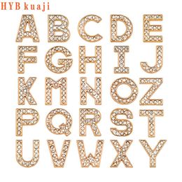 HYBkuaji DIY luxury letter metal shoe charms decorations gold shoe accessories charms buckles support custom