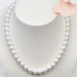 Pendant Necklaces YKNRBPH 8-9mm Natural Freshwater Pearl Necklace Nearly Circular Finished Simple Handmade Strand Bead Necklace For Women Jewelry 231108