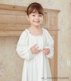 Pyjamas Children Girl's Lolita Dress Princess Sleepshirts Vintage Stringy Selvedge Nightgowns.Victorian Kids Nightdress Lounge Sleepwear R231108