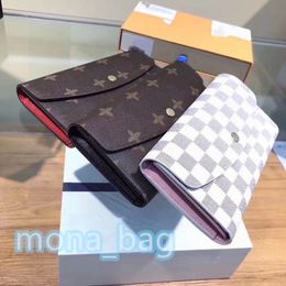 designer wallets luxury womens long purses flower letters credit card holders ladies plaid money clutch bags high capacity Interior Zipper Pocket Note Compartment