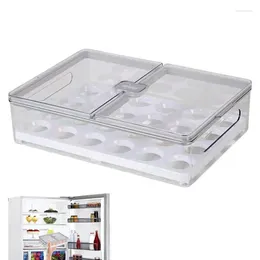 Storage Bottles Refrigerator Egg Box 24-Grid Breathable Kitchen Fridge Organise Containers Multifunctional Pull Out Drawer Holders