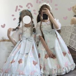 Casual Dresses 2023 Summer Cute Dress Women Harajuku Pink Ladies Ruffle Lace Patch Kawaii Lolita Cosplay Sweet Loose Vestidos JSK